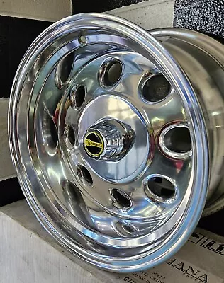 15x8.5 BLANK Deep Dish POLISHED DRAG Lite STYLE Suit 4 Or 5 STUD OLD SCHOOL CARS • $1520