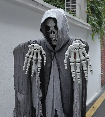 £20.95 • Buy Men Halloween Skeleton Mask Ghost With Hands Cloak Scary Skull Grim Reaper Dress