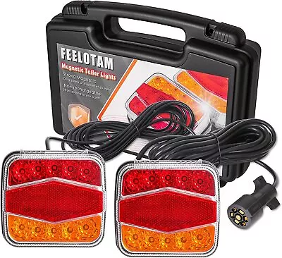 LED Trailer Towing Magnetic Lights For Trucks Trailer 24FT Cable With 7 Pin Plug • $54.99