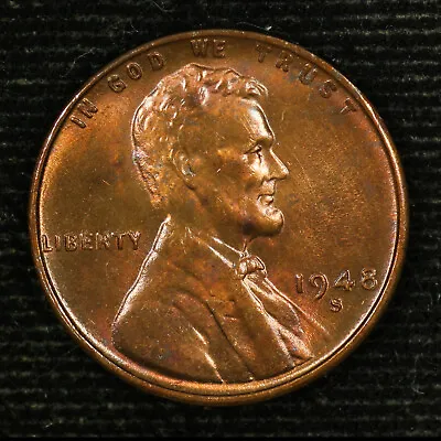 Lincoln Wheat Cent. 1948 S. Red Brown Uncirculated. Lot # JRRC-200-130 • $4.99