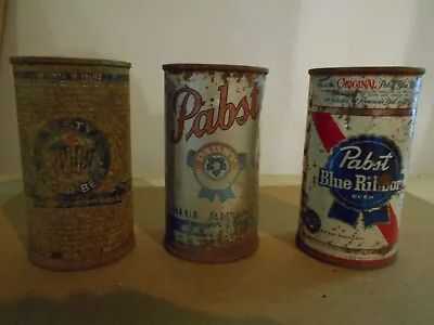 Three  Different Pabst Flat Top Beer Cans OFF Grade • $3