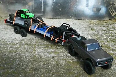 High Clearance Gooseneck Trailer With Ramps COMPATIBLE With SCX24 Axial RC Truck • $80