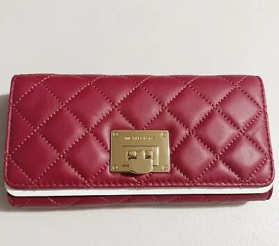 Michael Kors Astrid Leather Carryall Wallet - Cherry Red - $198 MSRP • $59.90