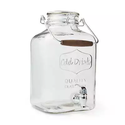 Glass 2-Gallon Beverage Dispenser With Glass Clamp Lid Jugs & Pitchers • $15.93