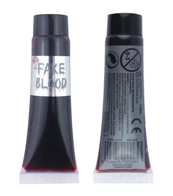 Halloween Red Fake Blood - 16ml Tube - Festival Party Vampire Body Face Paint • £1.99