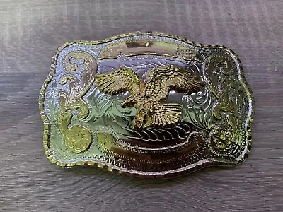 Western Style Gold & Silver Colour Eagle Cowboy Buckle . Factory 2nd • £5.95