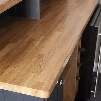 Solid Prime Oak Worktop 40mm Staves Top Grade Wood 3M 4M & Breakfast Bars • £22.95