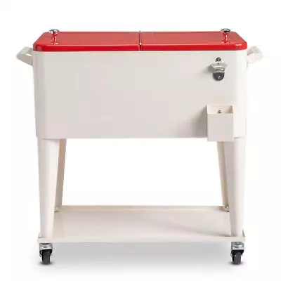 80 Quart Rolling Cooler Cart Camping Beverage Cart Ice Beer Chest • $99.99