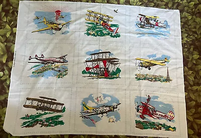 VTG Airplane Aviation Cotton Princess Fabric Panels Pattern 321 12.5” X 10.5” SQ • $17.99