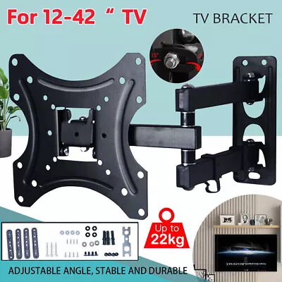 Full Motion TV Wall Mount Bracket Swivel Tilt 14 18 26 32 40 42 Inch LED LCD US • $19.92