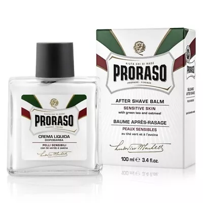 PRORASO Aftershave BALM | SENSITIVE Skin Oatmeal And Green Tea | 100ml White • £8.50