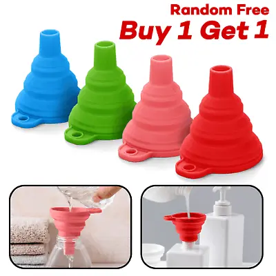 Silicone Collapsible Foldable Silicon Kitchen Hopper Funnel Practical Tool • £2.99