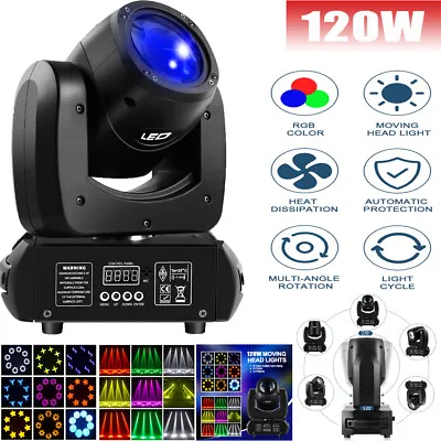 £89.99 • Buy 120W LED Moving Head Light RGBW Gobo Beam Stage Spot Lighting DJ Disco Show DMX