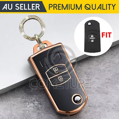 TPU Remote Flip Key Cover Case For MAZDA 3 2 6 MPS SP23 CX7 CX9 2Button Black AU • $10.55