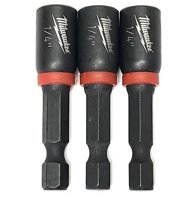 Milwaukee 1/4 In. Shockwave Magnetic Nut Driver Bit 1-7/8 In. (3-Pack) • $7.99
