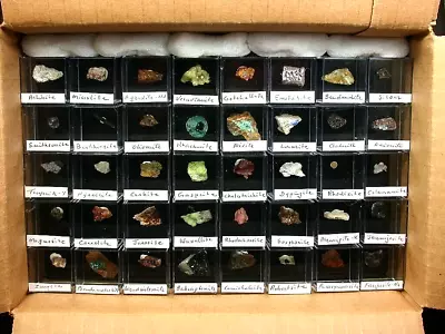 Minerals : Collection #1 Of 40 Different Micromineral Or Micromount Species • $38