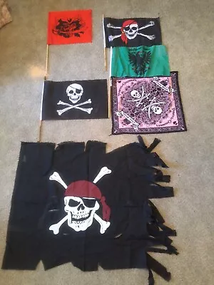 6 Pirate Flags Jolly Roger 1-Disney Park Caribbean 1-Medieval Times • $60