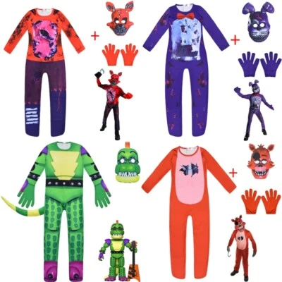 $28.99 • Buy Five Nights At Freddy's FNAF Jumpsuit+Gloves Suits Cosplay Costume Fancy Dress