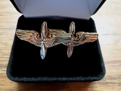U.s Military Aviation Cadet Cufflinks With Jewelry Box 1 Set Cuff Links Boxed • $14.95