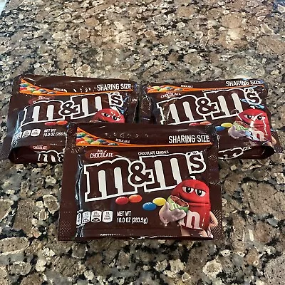 M&M'S Milk Chocolate Candy Sharing Size - 10 Oz Resealable Bag LOT 3 BAGS 7/24 • $12