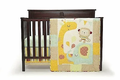 3-Pc Kidsline Graco Jungle Friends Boys Crib Bedding Set Elephant Giraffe Monkey • $103.96