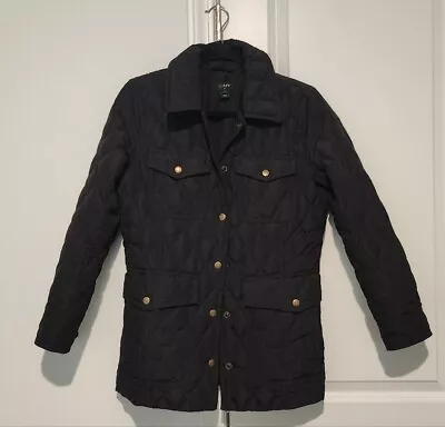 J. Crew Women's Down Puffer Collared Puff Jacket Black Size Small. • $29.90