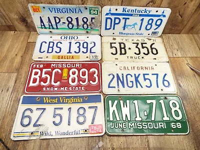 BARN/JUNK YARD FIND 60'S-00'S Vintage Lot Of 8- MIXED STATES License Plates - • $15.50