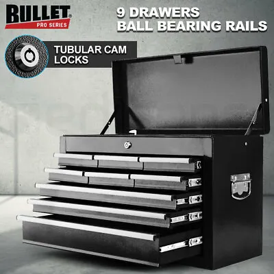$164 • Buy BULLET 9 Drawer Tool Box Chest Mechanic Garage Storage Toolbox Set Organiser