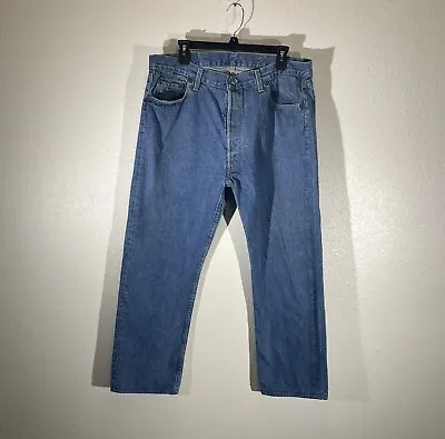 Vintage 80s Levis 501 XX Pants Mens 36x28 Blue Denim Jeans Made In USA Distress • $58.95