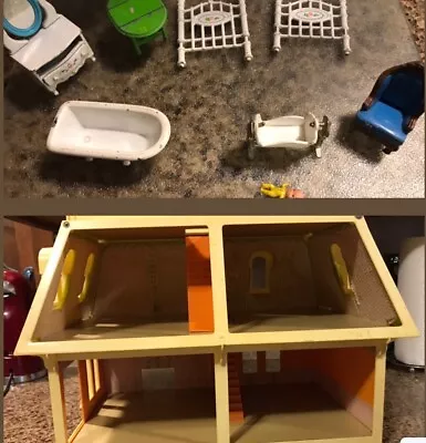 The Littles Victorian Dollhouse House Mattel Baby/Cradle Vintage Furniture 1980 • $65