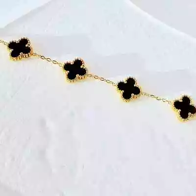 Van Cleef 18k Gold Plated Black Clover Bracelet (Please Read Description) • $48