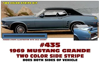 Sp - 435 1969 Ford Mustang Grande - Two Color Side Stripe Decal Kit • $110