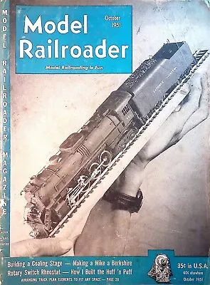 Model Railroader Magazine October 1951 Rotary Switch Rheostat Coaling Stage • $14.95