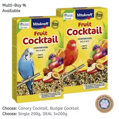 Vitakraft Frutti Fruit Cocktail Canary Budgie Small Bird Snacks Seeds Seed 200g • £7.79