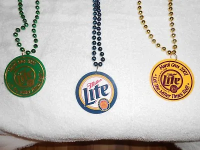 Lot Of 3 - 2001 Miller Lite Beer Mardi Gras Necklace Party Favor • $9.99