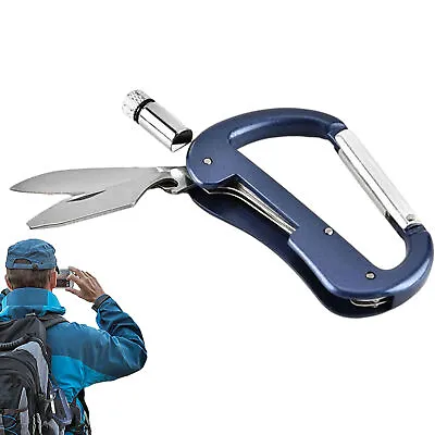 Multitool Carabiner | Survival Folding Keychain Tools Gadgets With LED Light • $10.57