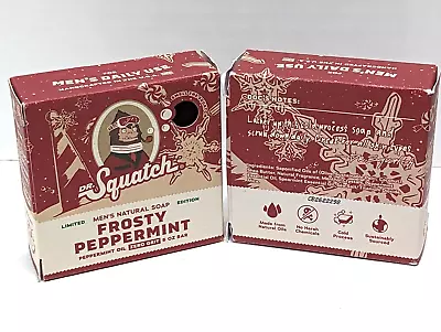 2 PACK Frosty Peppermint Zero Grit Dr Squatch Limited Edition Holiday Soap 5 Oz • £26.90