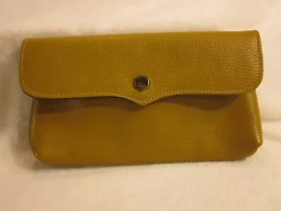 Vintage Genuine Leather Mustard Color Clutch Handbag/Purse • $20