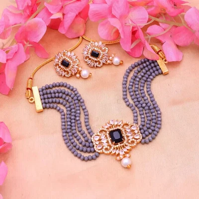 $38.28 • Buy Indian Bollywood Style Fashion CZ Gold Plated Bridal Pearl Jewelry Necklace Set