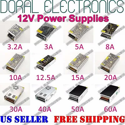 $15.95 • Buy DC 12V 3A To 60A Amp 110V 220V Power Supply LED Strip Light 12 V Volt 110 220 AC