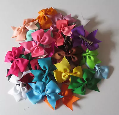 Girls Grosgrain Ribbon Bow Hair Clip/slide - Aligator Clip - 40 Colours  • £0.99