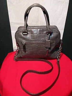 Michael Kors Hamilton Gray Croc Embossed Large Leather Tote Shoulder Bag • $110