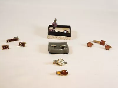 Cuff Links Tie Clips Lot Of 6 Vintage • $30