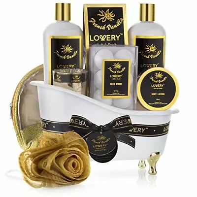 Bath Gift Basket Set For Women: Relaxing At Home Spa Kit In French Vanilla Scent • $37.99