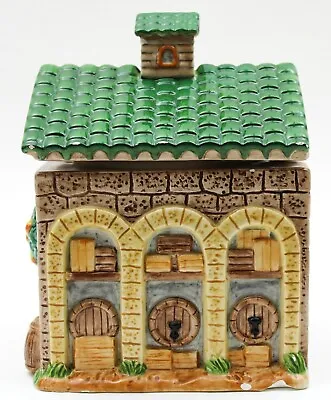 Fitz & Floyd Cookie Jar Cabin Vineyard 7  Vintage • $14.95