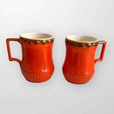 Vintage West German Mugs Fat Lava Style Set Of 2 Retro Kitsch Cups Collectable • $50