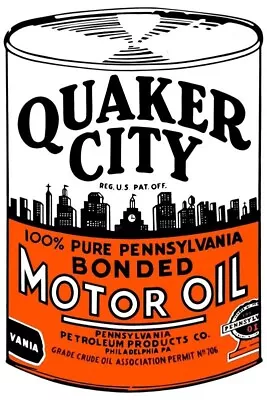 Quaker City Motor Oil New Rectangular Sign-16x24  USA STEEL XL Size- 4lbs • $88.88