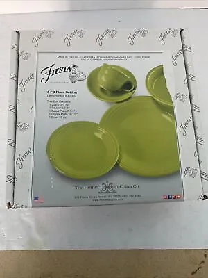 Fiesta Ware 5 Pc Place Setting Dinnerware In Lemongrass Yellow NEW IN BOX • $32.98