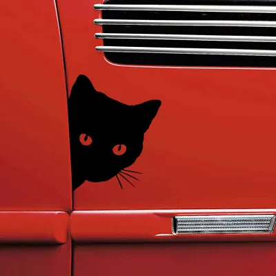 $1.99 • Buy Black Peeking Cat For Car Bumper Window Wall Vinyl Decal Sticker 