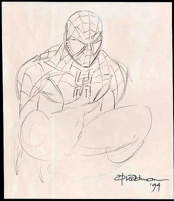 £4.99 • Buy Spider-man Repro 1994 Andrew Wildman Sketch Illustration . Marvel Comics Not Dvd